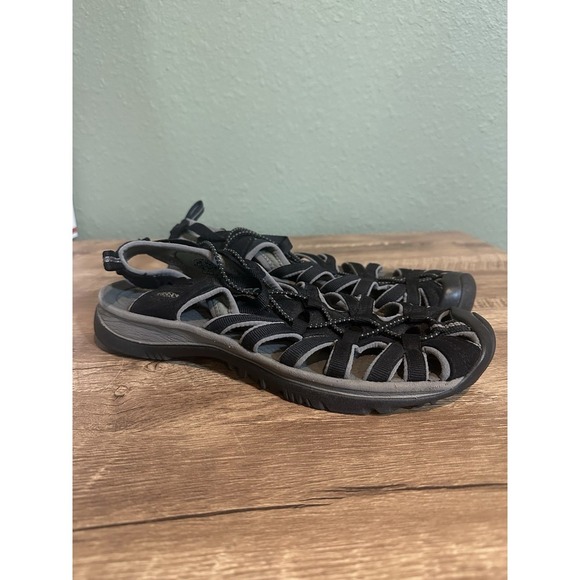 Keen Womens Whisper Closed Toe Water Trail Sport Sandals Black Quick Dry Sz 11 - Picture 1 of 9